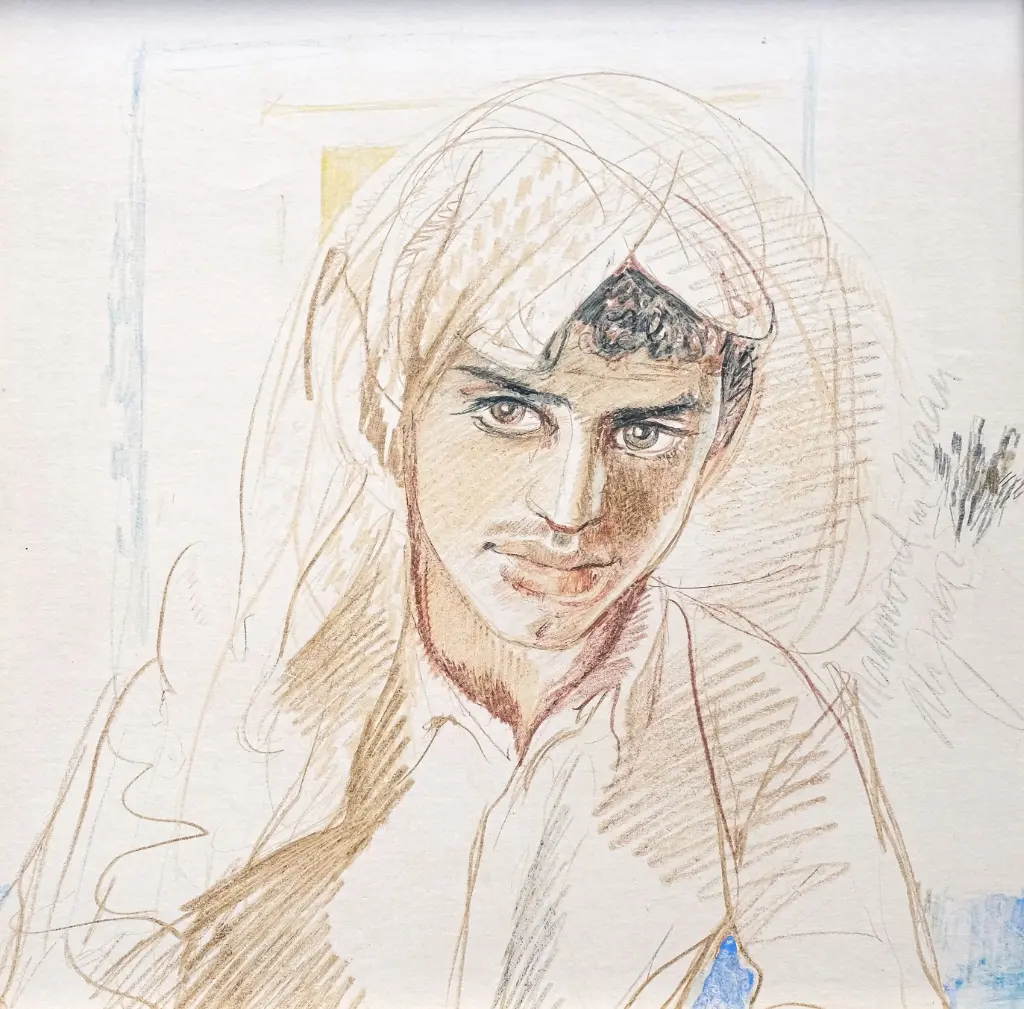 Ali Jabiri, Untitled, pastel and colored pencil on paper.39 x 39 cm.