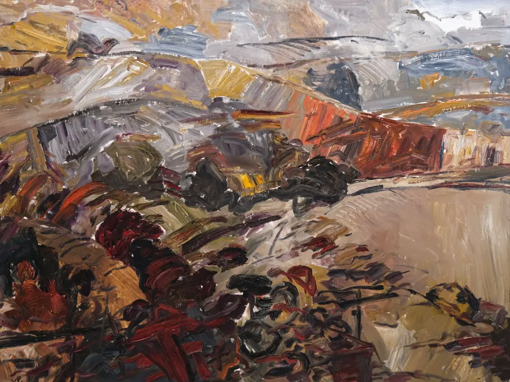 Ammar Khammash, Landscape, 2006, acrylic on canvas. 90 x 123 cm.