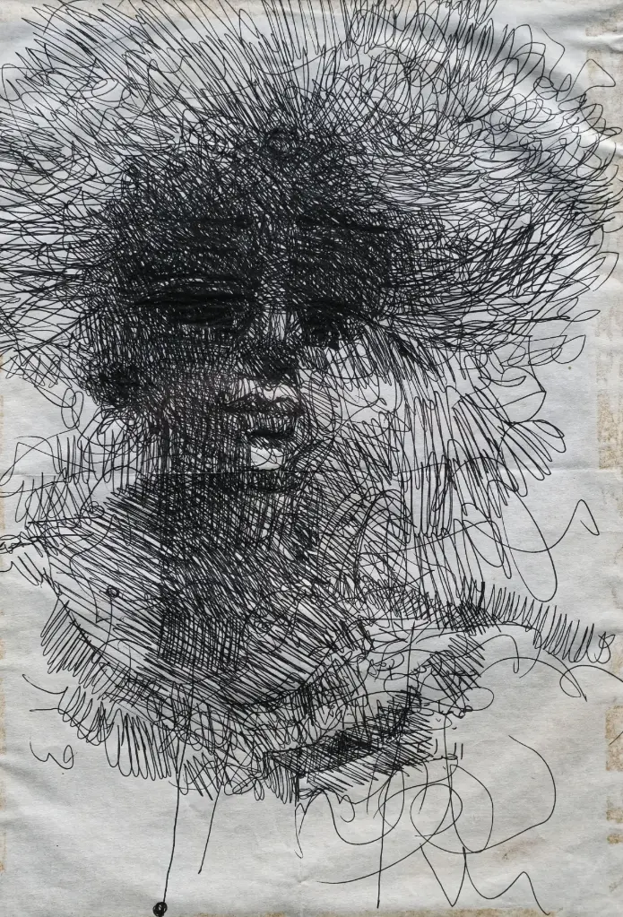 Farghali Abdel-Hafiz, ink on paper.