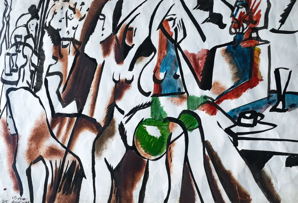 George Bahgory, acrylic on paper. 30 x 35 cm.