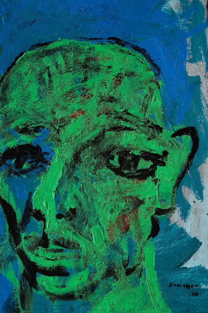 Hani Alqam, acrylic on paper, 30 X 35 cm