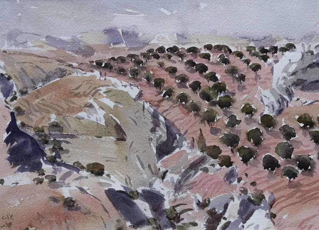 Ammar Khammash, Untitled, watercolor on paper.