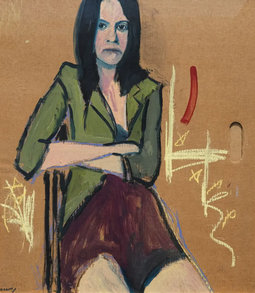 Nibras Kazimi, Untitled, acrylic on cardboard. 50 x 70 cm.