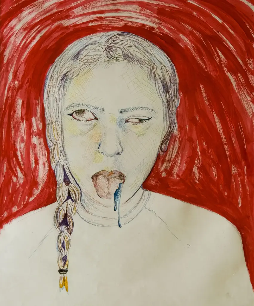 Noor Nematt: Acrylic on paper.