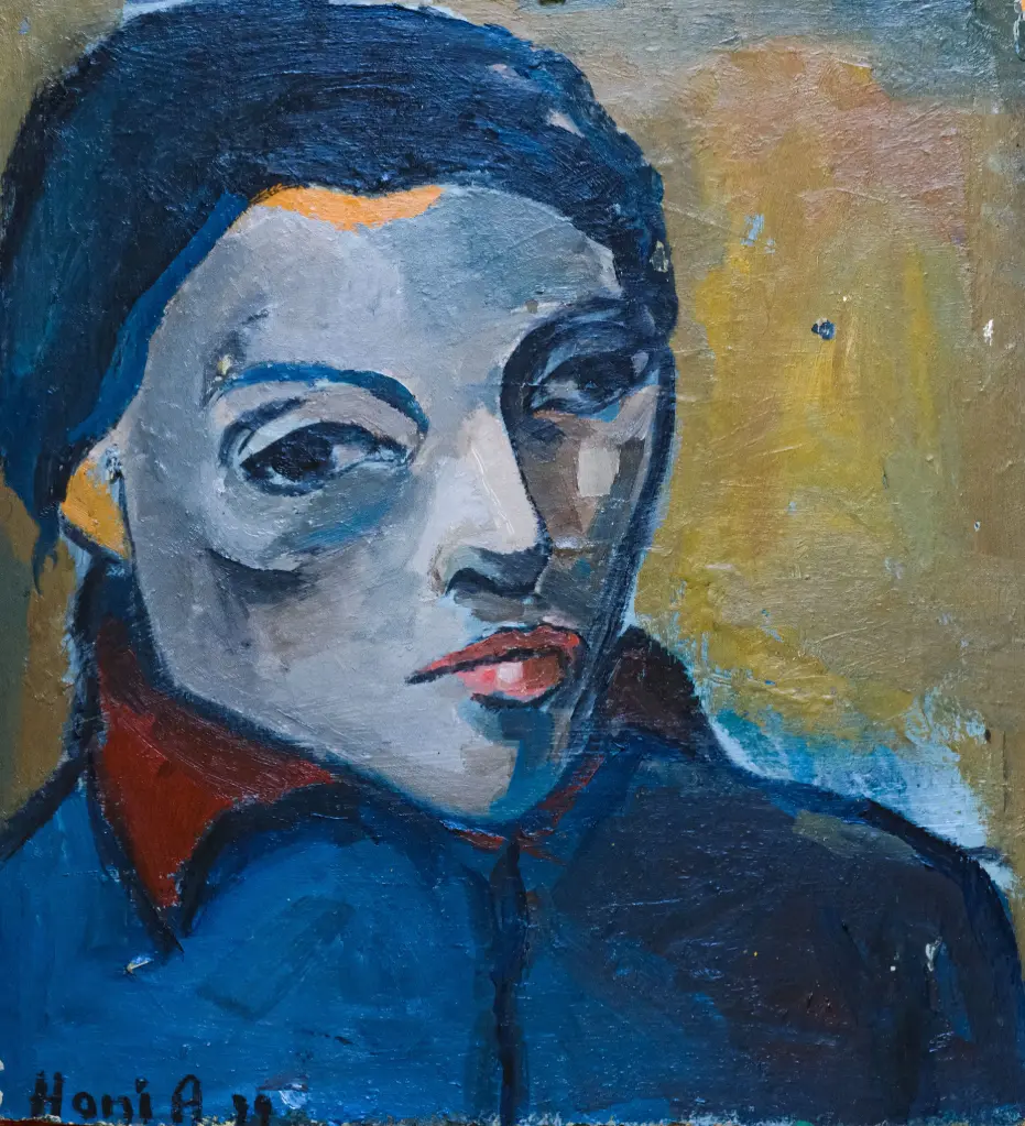 Hani Alqam: Acrylic on wood. 52 x 56 cm.