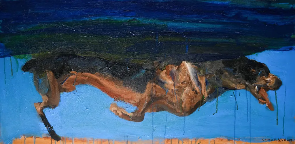 Serwan Baran: Acrylic on canvas 60X120cm