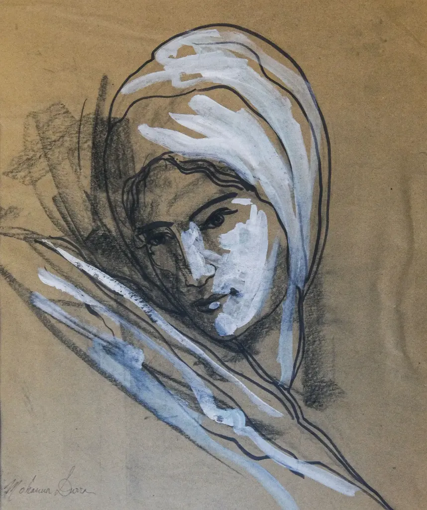 Muhanna Durra: Mixed media on cardboard. 40 x 50 cm.