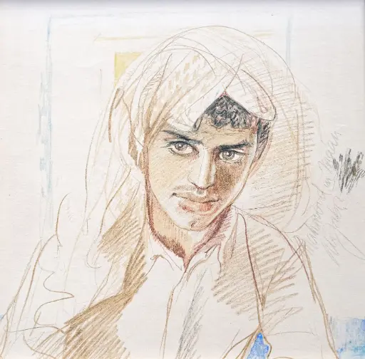 Ali Jabiri, Untitled, pastel and colored pencil on paper, 39 × 39 cm