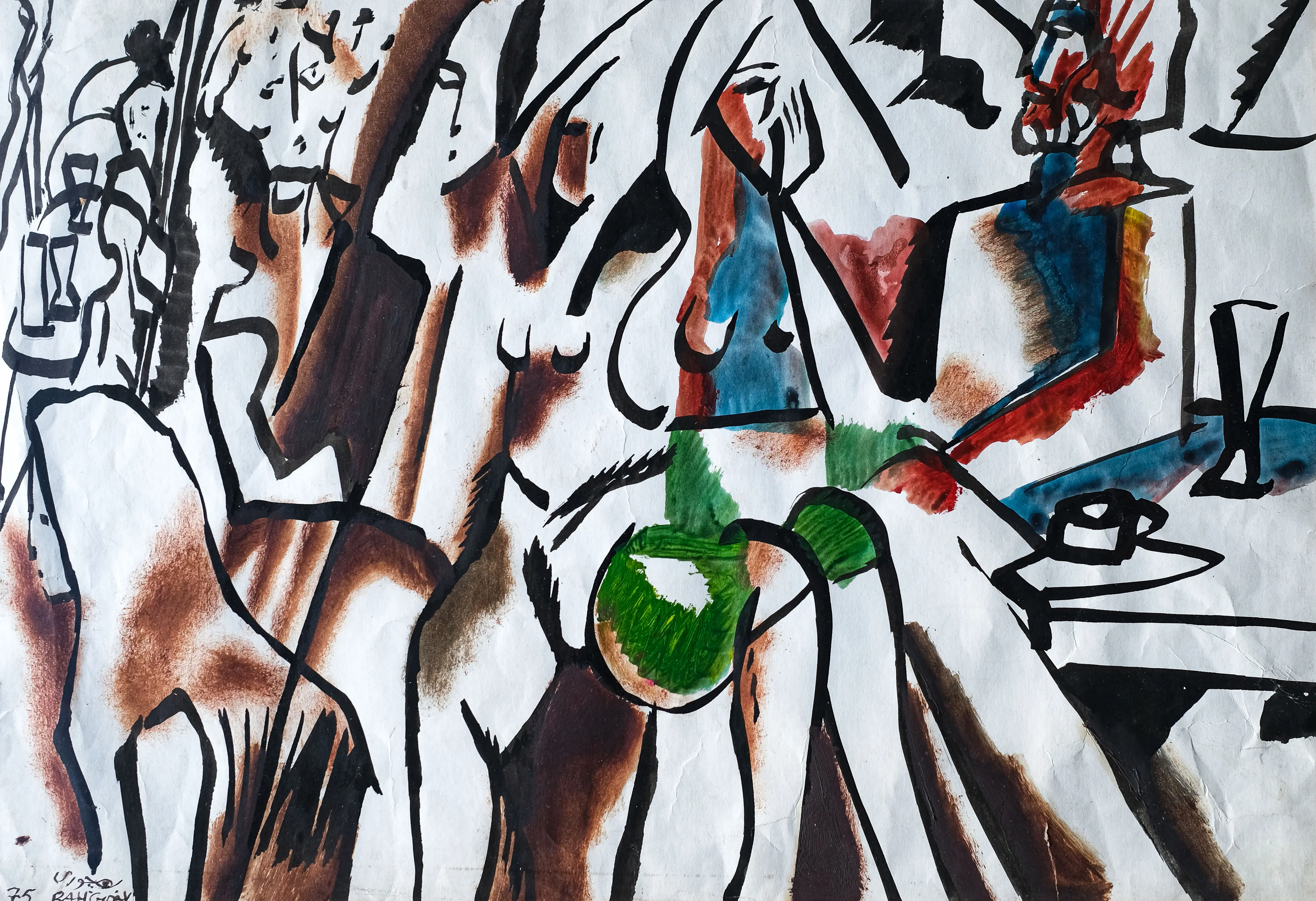 George Bahgory, acrylic on paper, 35 X 50 cm