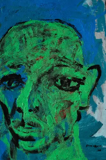 Hani Alqam, acrylic on paper, 30 X 35 cm