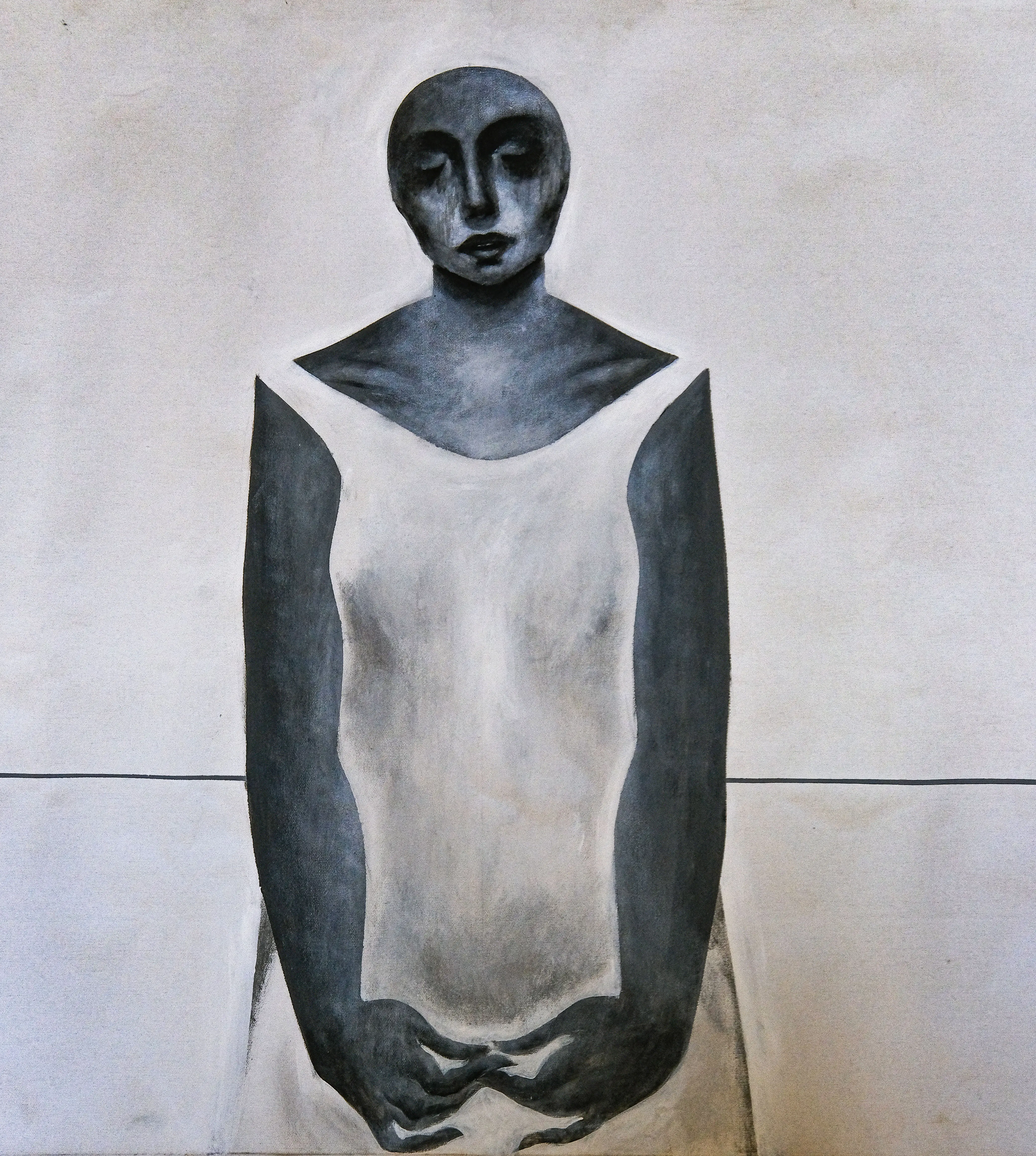 Safwan Dahoul, Untitled, acrylic on canvas, 100 × 300 cm