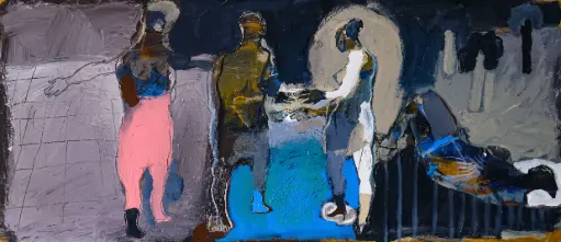 Serwan Baran, Untitled, acrylic on canvas, 70 × 160 cm