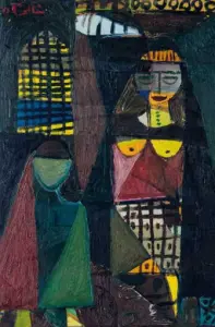 Shakir Hassan al Saeed, Umm al-Abaya, 1952, oil on wood