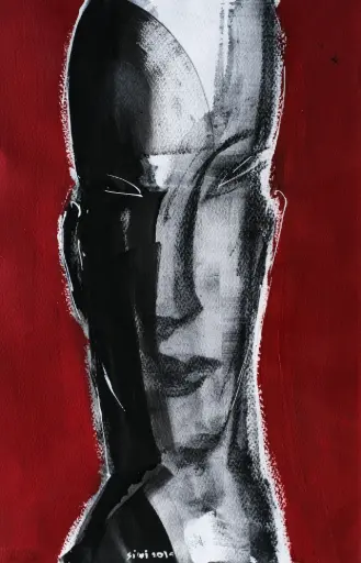 Adel Siwi, Untitled, acrylic on paper, 36 × 56 cm