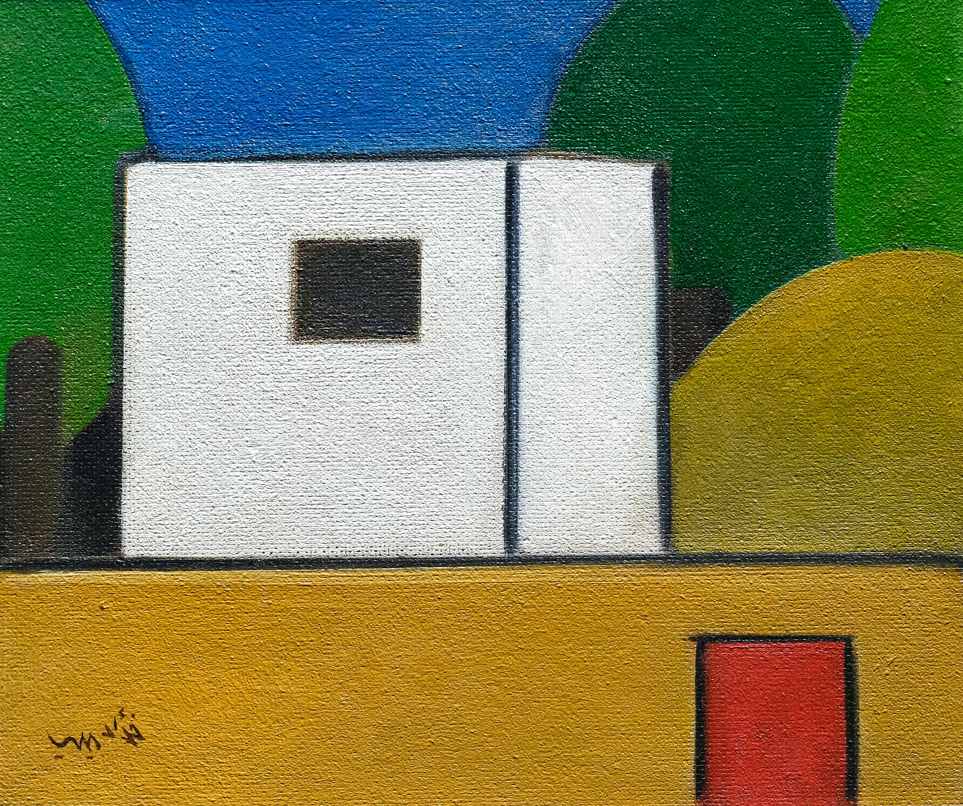 Fuad Mimi, Untitled, oil on wood, 30 × 30 cm