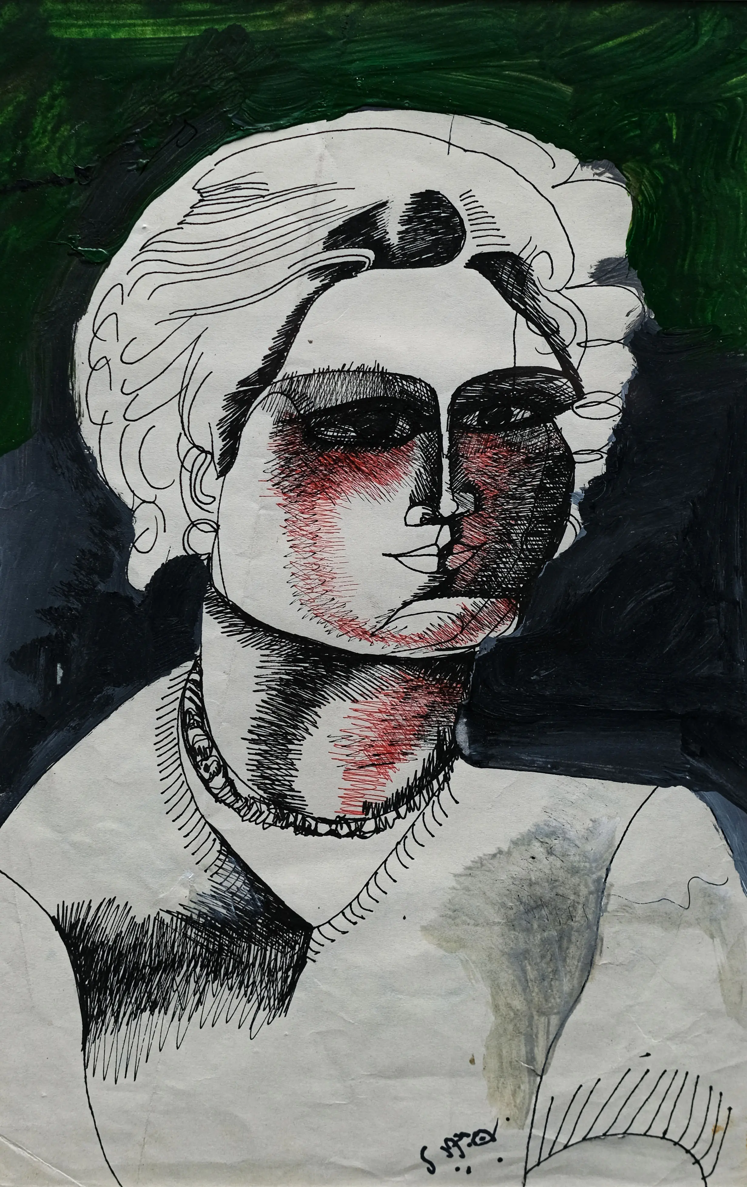 George Bahgory, Untitled, mixed media on paper, 30 × 40 cm