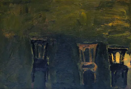 Hani Alqam, Untitled, acrylic on wood, 50 × 70 cm