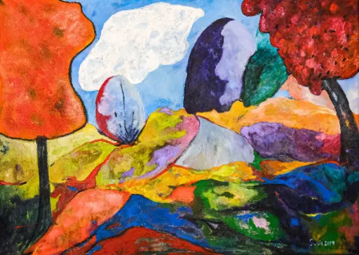 Heba Sweiss, Untitled, oil and sand on canvas, 150 × 200 cm