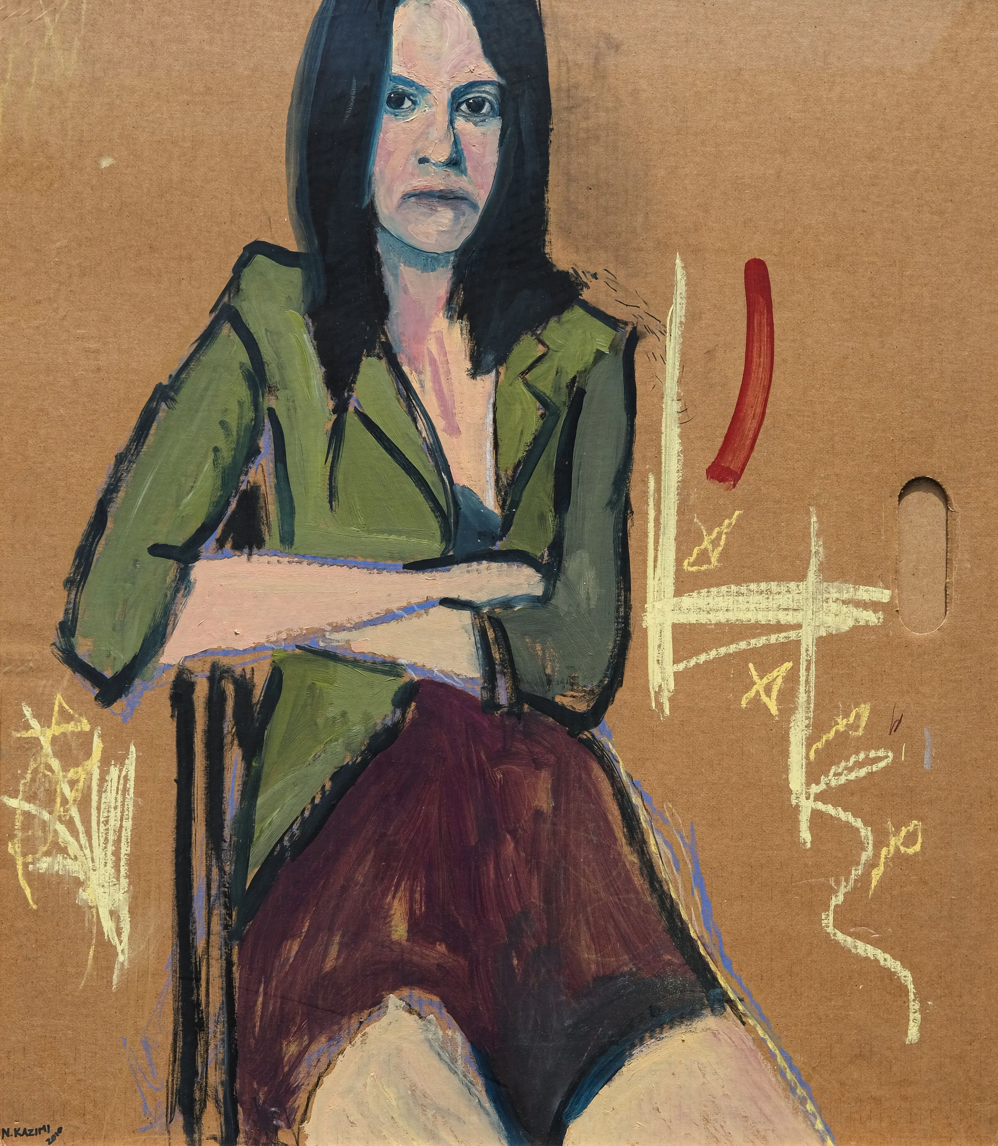 Nibras Kazimi, Untitled, acrylic on cardboard, 50 × 70 cm