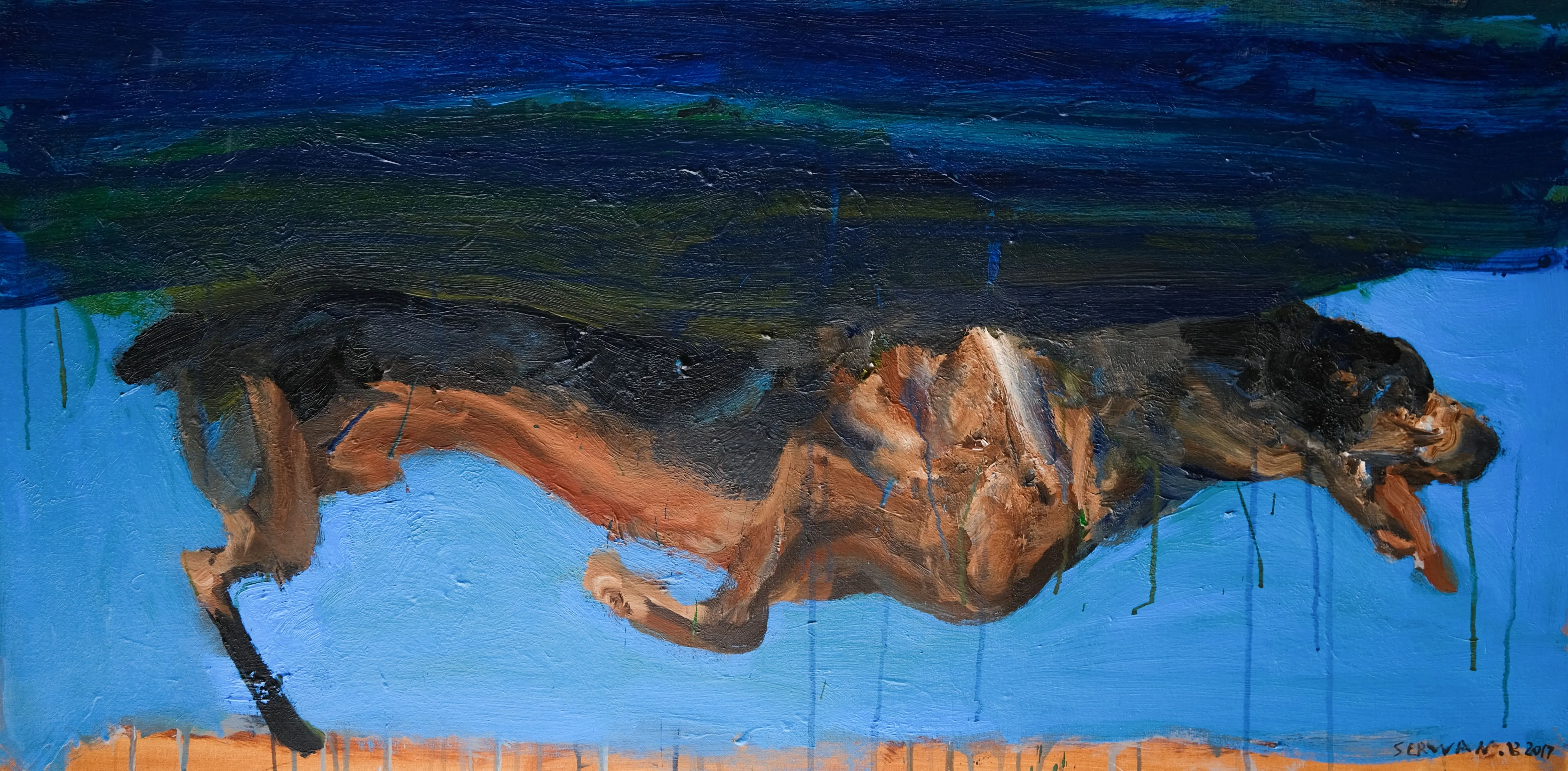 Serwan Baran: Acrylic on canvas 60X120cm