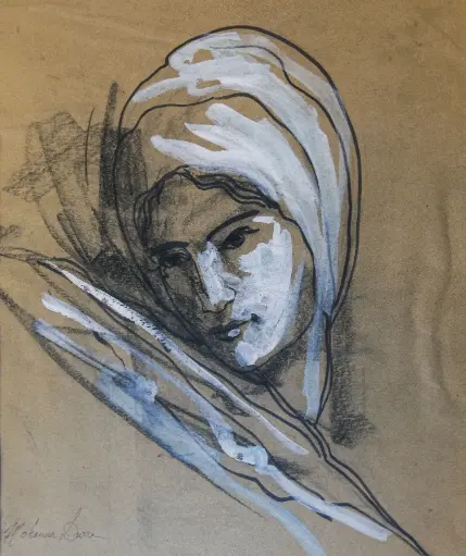 Muhanna Durra: Mixed media on cardboard 40X50cm